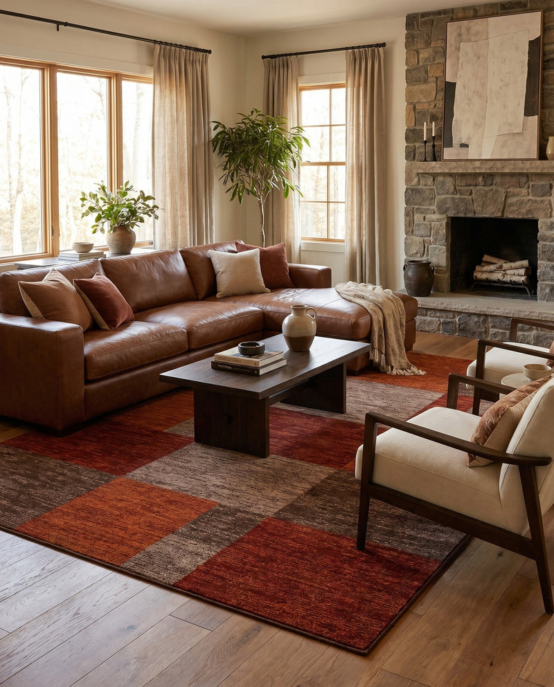 Autumn Meadow Collection Area Rug -  Sycamoreside (Multi) Rectangle Multi  lifestyle 7