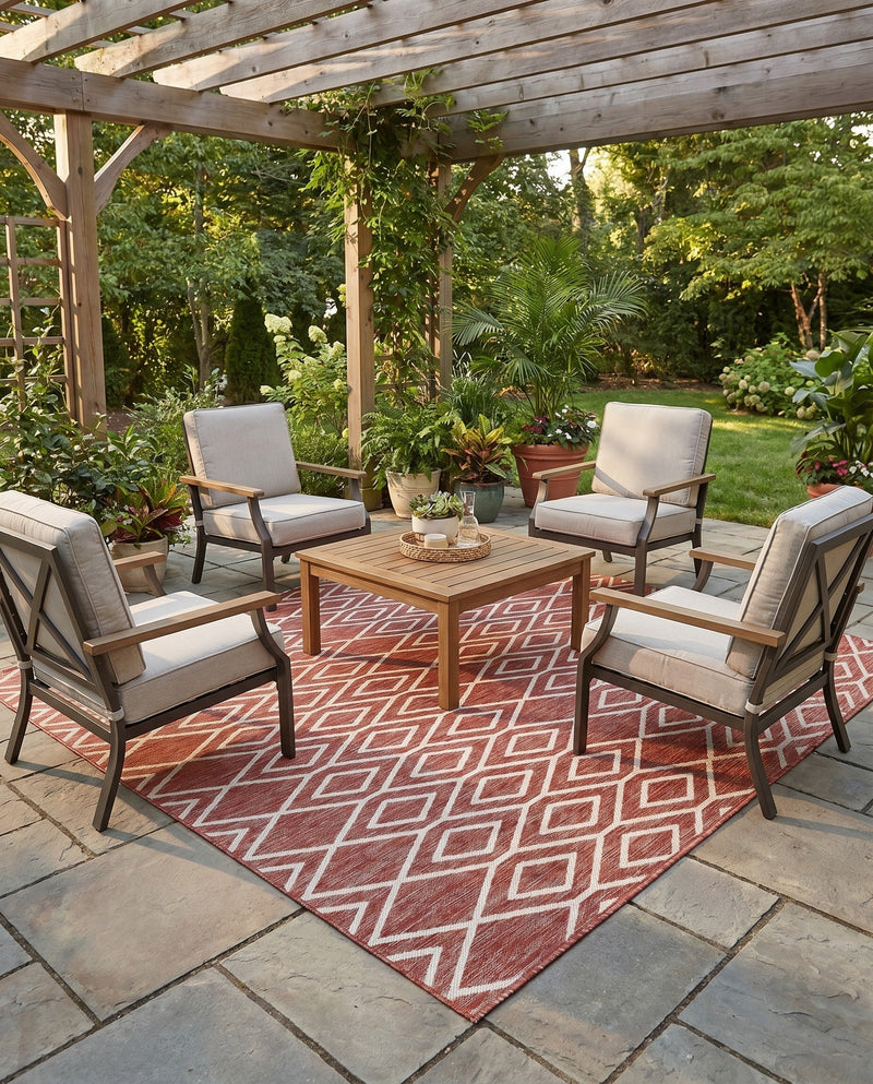 Urban Oasis Rugs Collection Area Rug -  Boulevard (Rust Red) Square Rust Red  lifestyle 28