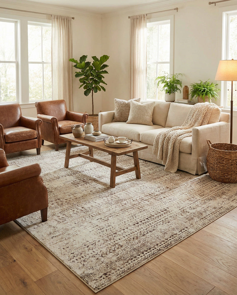 Sanctuary Retreat Collection Area Rug -  Refuge Rectangle Chocolate Brown  lifestyle 49