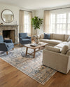 Coastal Manor Collection Area Rug -  Dunes Rectangle Dark Blue  lifestyle 17