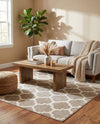 Lattice Gardens Collection Area Rug -  Bloomfield (Light Brown) Square Light Brown  lifestyle 74