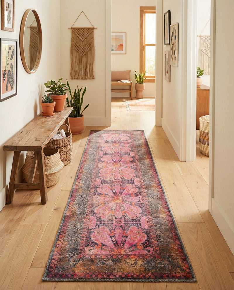 Maranta Collection Area Rug - Paramaribo Runner Pink  lifestyle 49