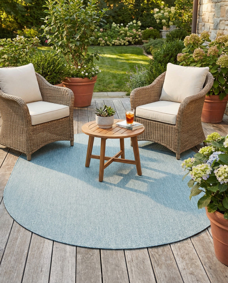 Seaside Serenity Collection Area Rug - Veranda (Aquamarine) Oval Aquamarine  lifestyle 67