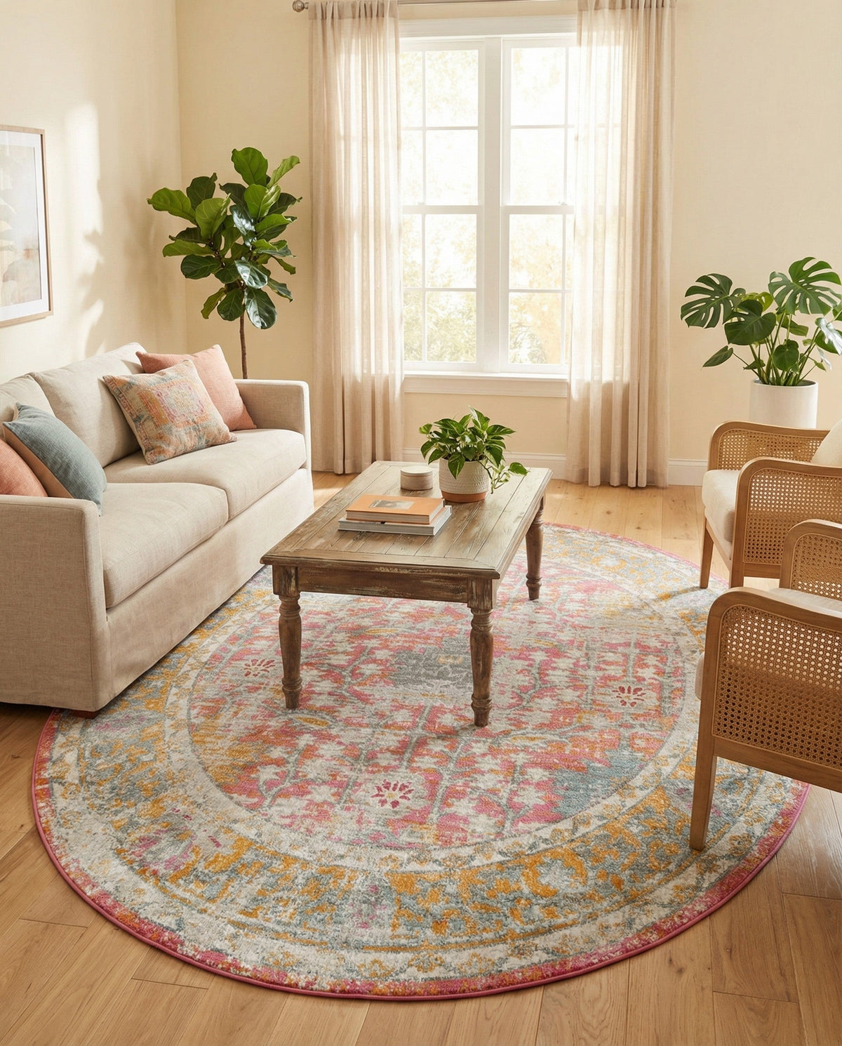 Arcadia Rugs Collection Area Rug -  Olympus Oval Pink  lifestyle 169