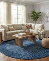 Studio Haven Collection Area Rug -  Conservatory (Navy Blue) Round Navy Blue  lifestyle 48