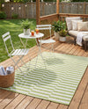Seaside Stripes Collection Area Rug - Cabana (Green) Rectangle Green  lifestyle 9