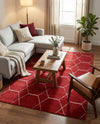 Trellis Mosaic Collection Area Rug - Arborville (Red) Rectangle Red  lifestyle 17