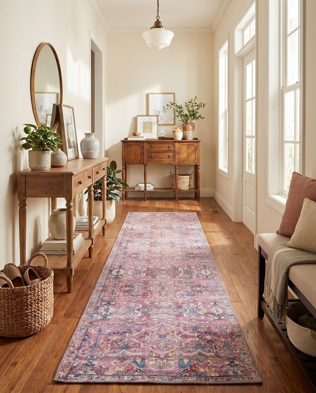 Vintage Memories Collection Area Rug -  Memories Runner Pink  lifestyle 140