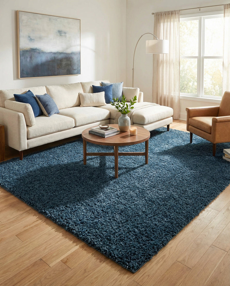 Alpine Plush Collection Area Rug -  Cortina (Marine Blue) Rectangle Marine Blue  lifestyle 5