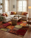 Bistro Lounge Collection Area Rug -  Cappuccino Rectangle Multi  lifestyle 25