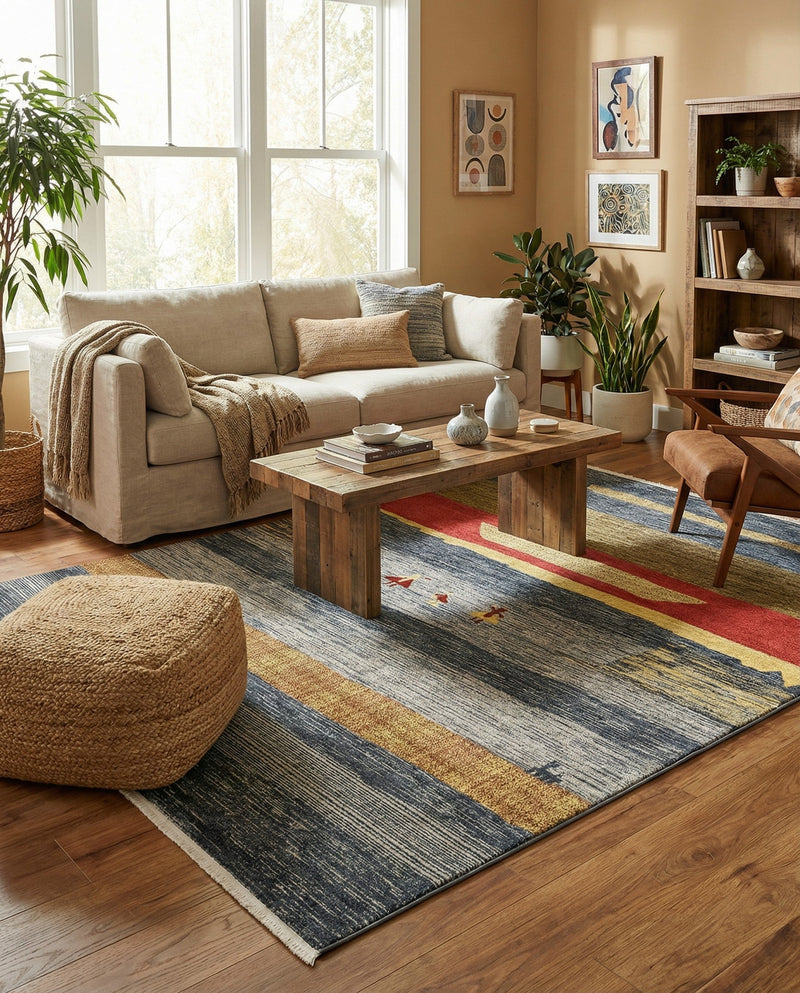 Zagros Oasis Collection Area Rug -  Lordegan Rectangle Blue  lifestyle 22