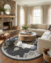 Beverly Grove Collection Area Rug - Melrose (Charcoal) Oval Charcoal  lifestyle 30