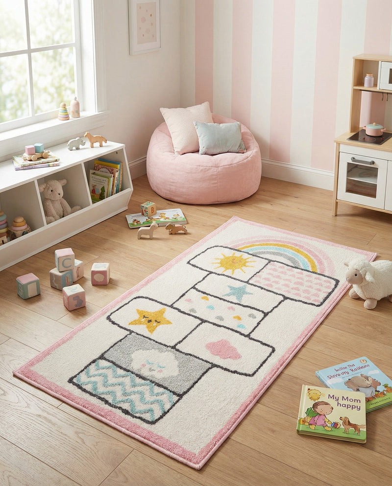 Wonder Tykes Collection Area Rug -  Swirl Runner Ivory  lifestyle 35