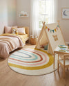 Wonder Tykes Collection Area Rug -  Illusion Round Ivory  lifestyle 51