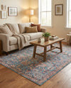 Vintage Memories Collection Area Rug -  Memories Rectangle Blue  lifestyle 17