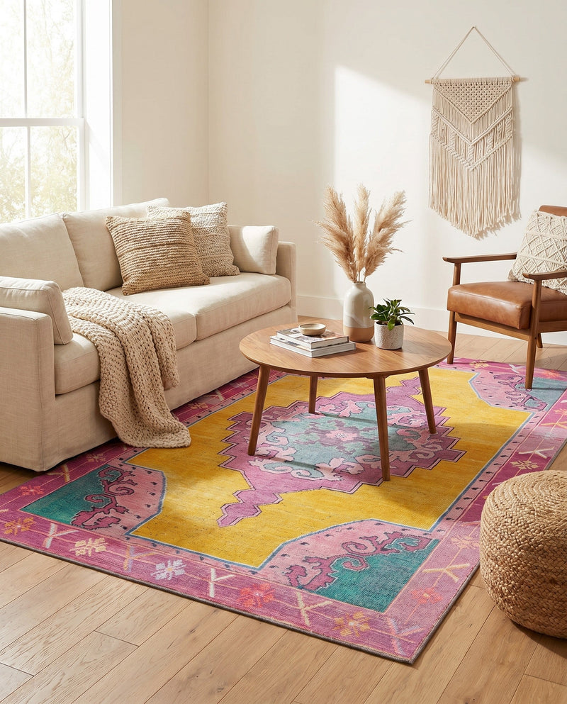 Heritage Elegance Collection Area Rug -  Winterthur (Yellow) Rectangle Yellow  lifestyle 7