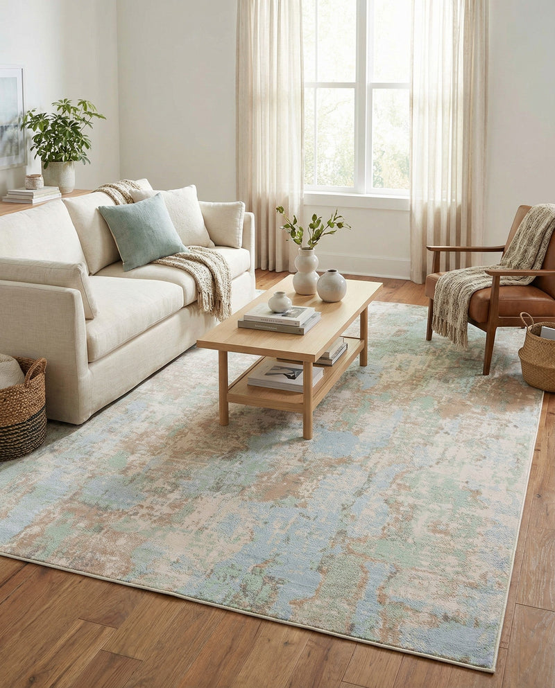 Lagoon Oasis Collection Area Rug -  Seagrass Rectangle Teal  lifestyle 47