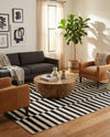 Soho Elegance Collection Area Rug -  Hudson (Black) Rectangle Black  lifestyle 31