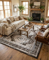 Savannah Elegance Collection Area Rug -  Tybee (Gray) Rectangle Gray  lifestyle 28