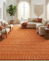 Marrakech Lattice Collection Area Rug - Medina (Orange) Rectangle Orange  lifestyle 9