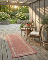 Terrace Fringe Collection Area Rug - Veranda (Rust Red) Runner Rust Red  lifestyle 65