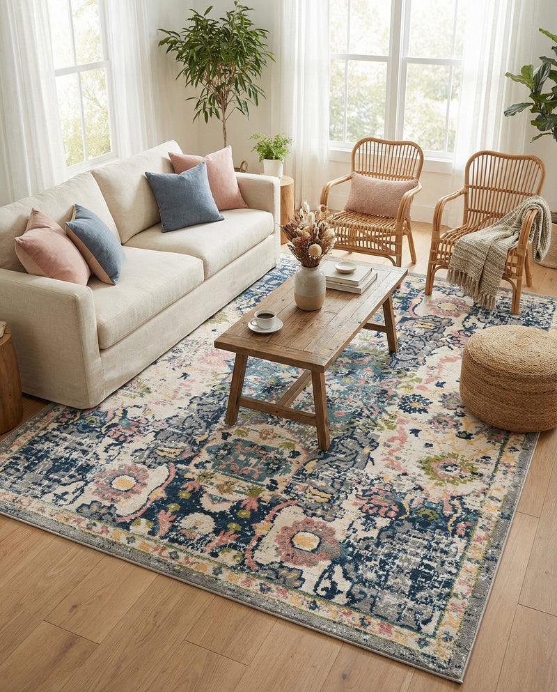 Savannah Elegance Collection Area Rug -  Azalea Rectangle Ivory  lifestyle 10