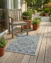 Patio Heritage Collection Area Rug - Savannah (Blue) Rectangle Blue  lifestyle 8