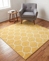 Trellis Mosaic Collection Area Rug -  Pergolatown (Yellow) Square Yellow  lifestyle 81