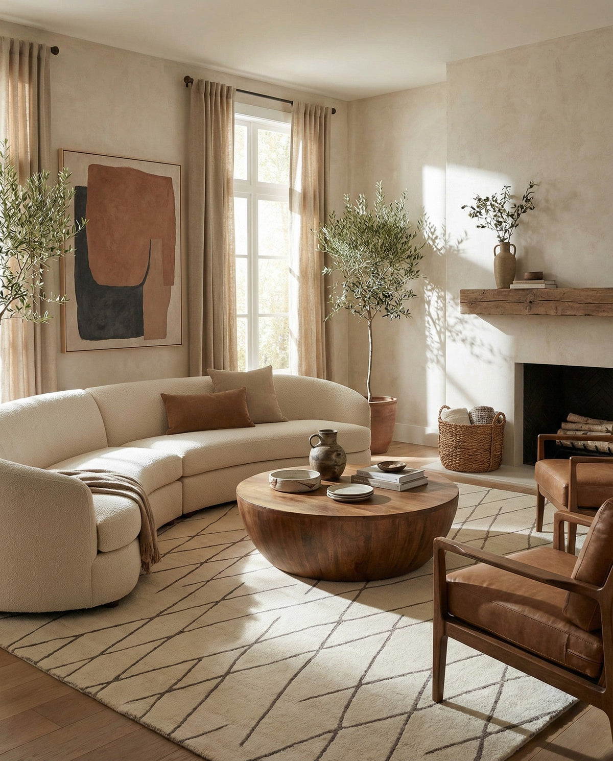 Sahara Berber Wool Collection Area Rug - Marrakesh Square Pure Ivory  lifestyle 157