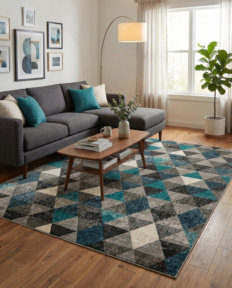 Seville Elegance Collection Area Rug -  Malaga Rectangle Gray  lifestyle 20