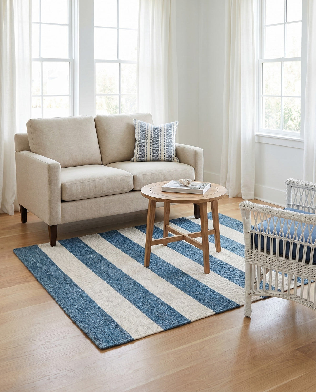 Martha's Vineyard Blueprints Collection Area Rug - Edgartown Rectangle Sky blue  lifestyle 63