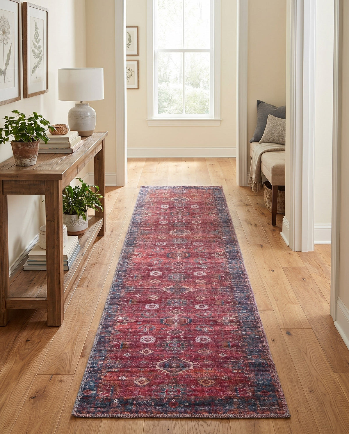Zahara Oasis Collection Area Rug -  Ouarzazate Runner Antique Red  lifestyle 81