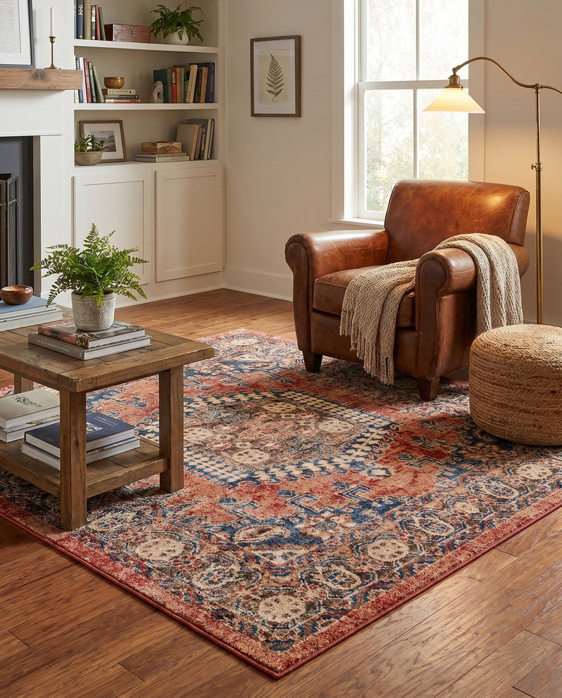 Eden Oasis Collection Area Rug -  Refuge (Terracotta) Square Terracotta  lifestyle 77
