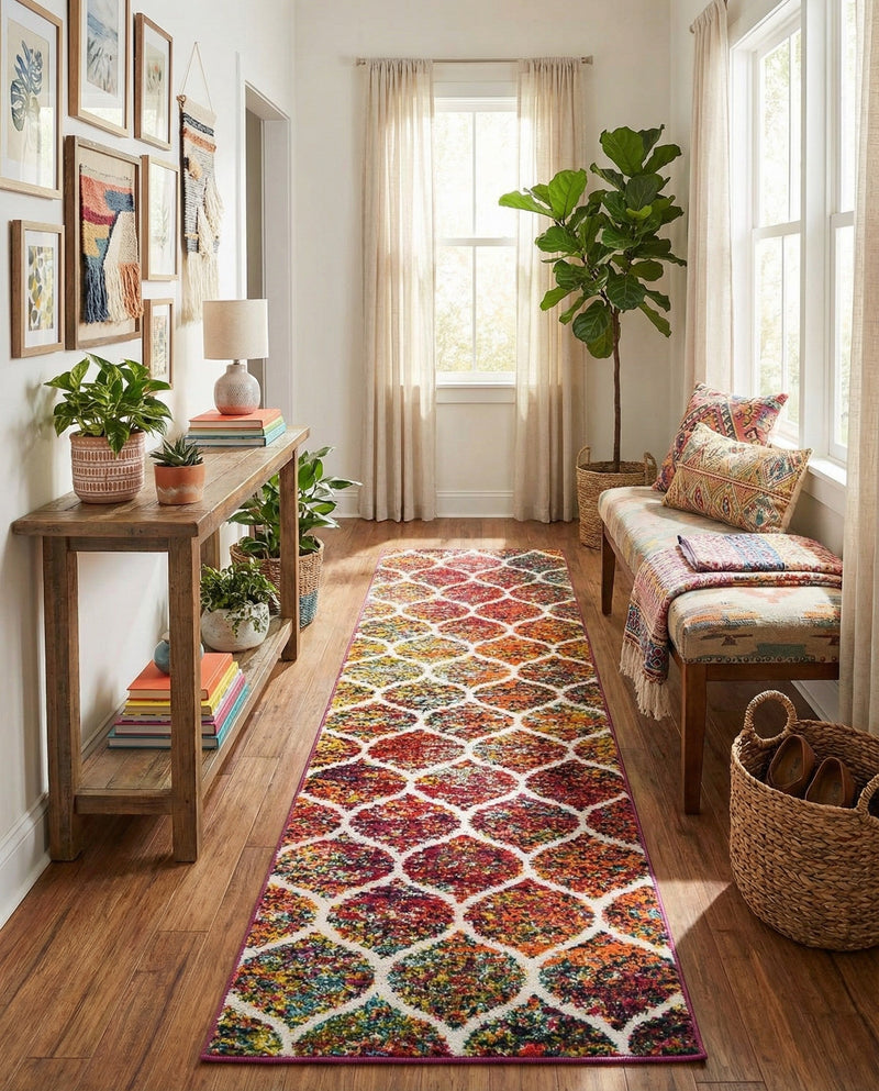 Trellis Mosaic Collection Area Rug -  Pergolatown (Multi) Runner Multi  lifestyle 59