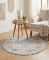Savannah Series Collection Area Rug -  Augusta (Pink) Round Pink  lifestyle 78