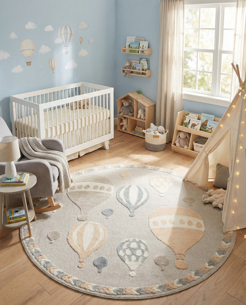 Wonder Tykes Collection Area Rug -  Joyscape Round Multi  lifestyle 63