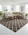 Lattice Gardens Collection Area Rug -  Bloomfield (Chocolate Brown) Square Chocolate Brown  lifestyle 46