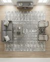 Brighton Stripes Collection Area Rug - Sussex (Gray and Ivory) Square Gray and Ivory  lifestyle 55