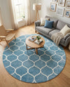 Trellis Mosaic Collection Area Rug -  Pergolatown (Light Blue) Round Light Blue  lifestyle 42
