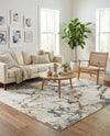 Jewel Oasis Collection Area Rug -  Opaline Square White Navy  lifestyle 77