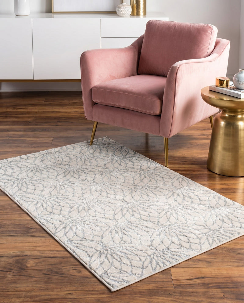 Hollywood Luxe Collection Area Rug -  Rodeo Rectangle White Silver  lifestyle 19