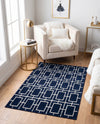 Hollywood Luxe Collection Area Rug -  Beverly (Navy Blue Silver) Rectangle Navy Blue Silver  lifestyle 18