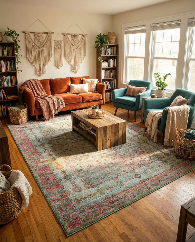 Caribbean Breeze Collection Area Rug -  Juniper Rectangle Blue  lifestyle 15