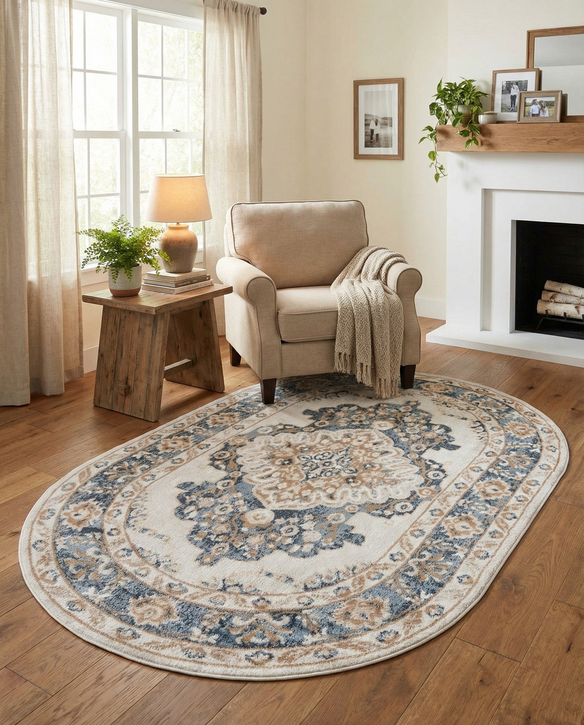 Cambridge Classics Collection Area Rug -  Magdalene (Cream) Oval Cream  lifestyle 38