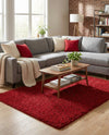 Plush Oasis Collection Area Rug - Serenity (Cherry Red) Rectangle Cherry Red  lifestyle 9