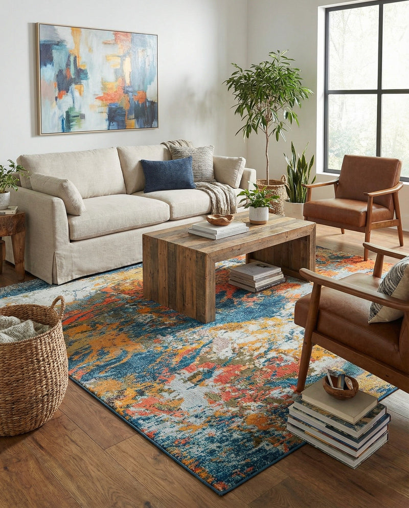 Colorburst Oasis Collection Area Rug -  Chroma Rectangle Multi  lifestyle 25