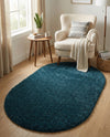 Plush Oasis Collection Area Rug - Serenity (Sapphire Blue) Oval Sapphire Blue  lifestyle 61
