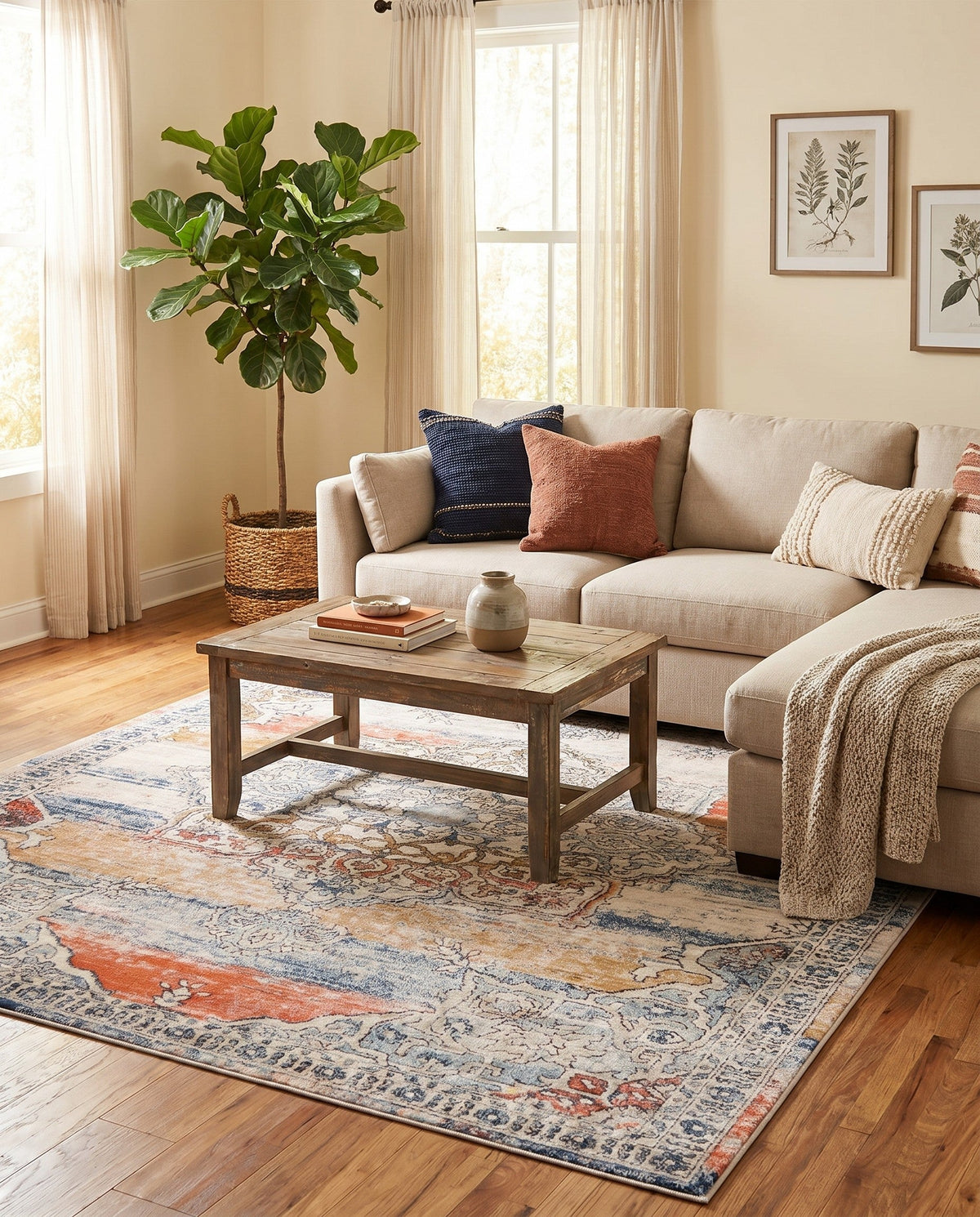 Mykonos Manor Collection Area Rug -  Tinos (Multi) Square Multi  lifestyle 111