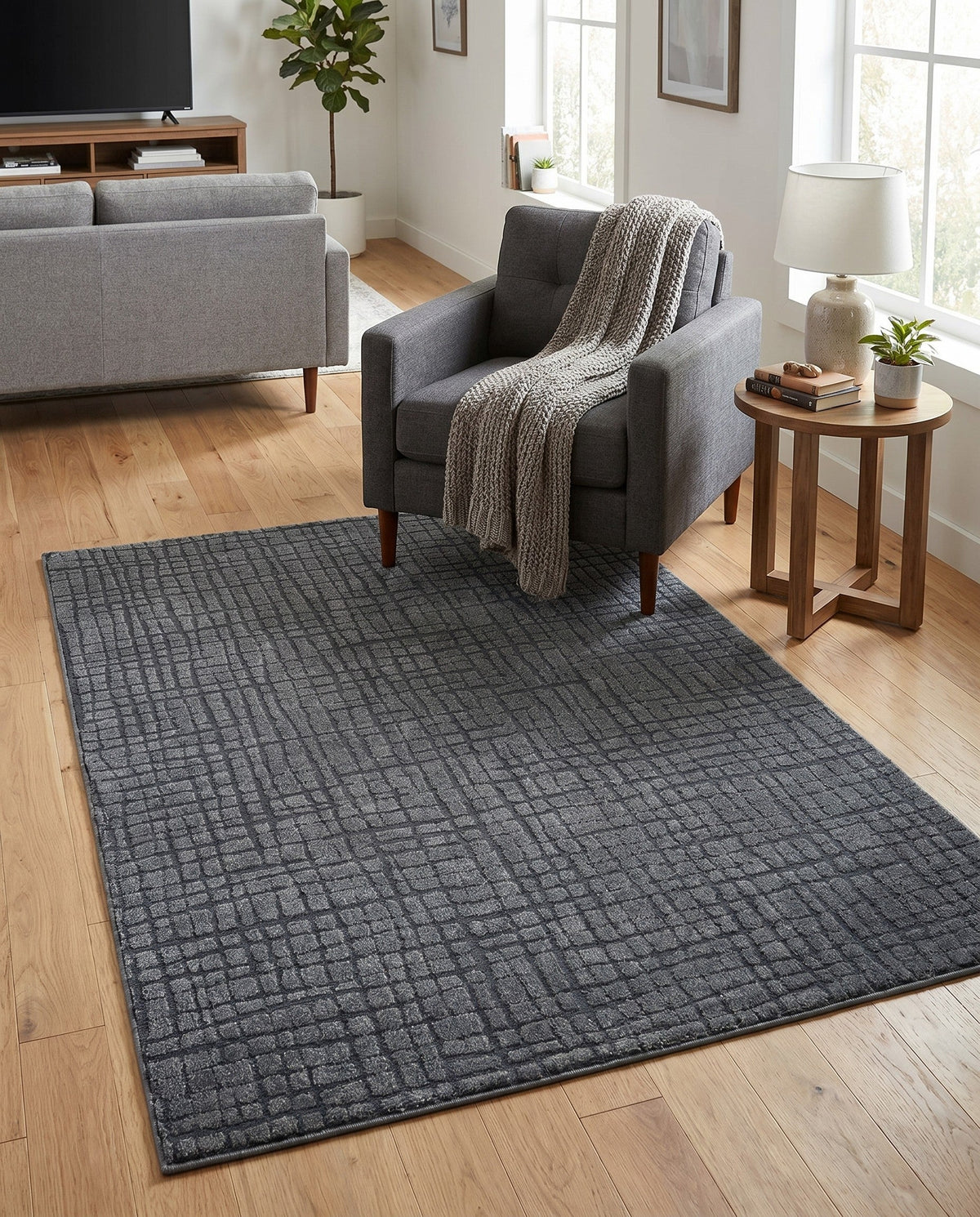 Haven Tapestry Collection Area Rug - WhisperingFalls Rectangle Serenity Blue  lifestyle 28