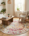 Georgetown Rugs Collection Area Rug - Dupont (Light Multi) Round Light Multi  lifestyle 60